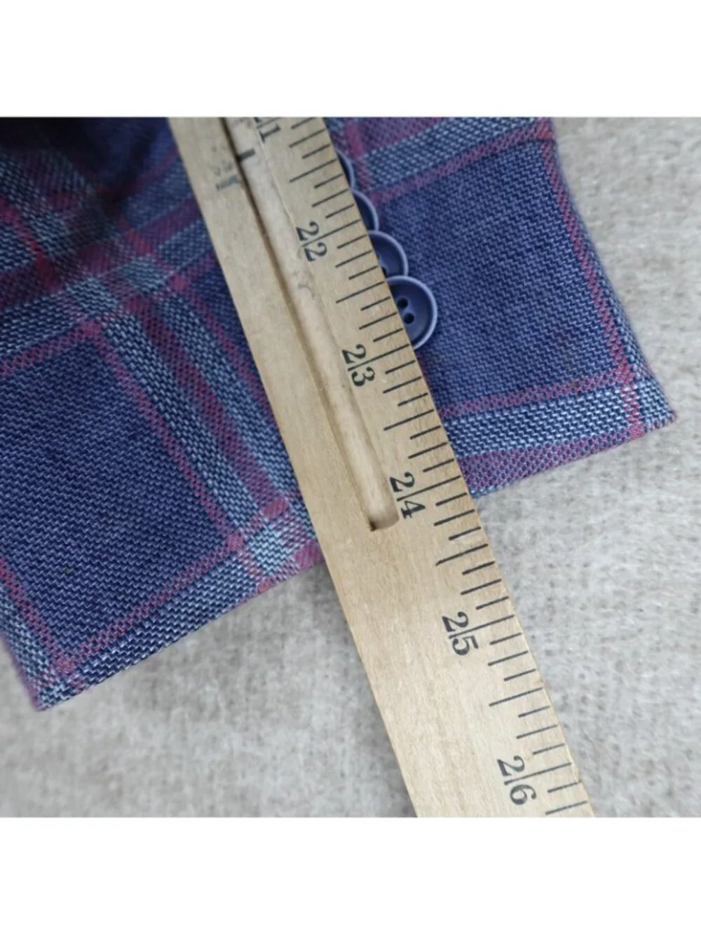 Tommy Hilfiger Sport Coat Jacket 40L Blue Plaid 100% Linen